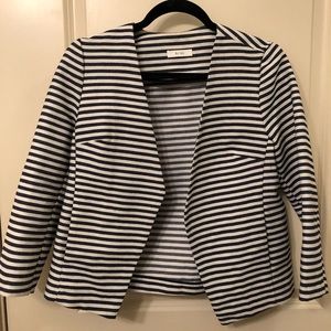 Striped open hanging blazer